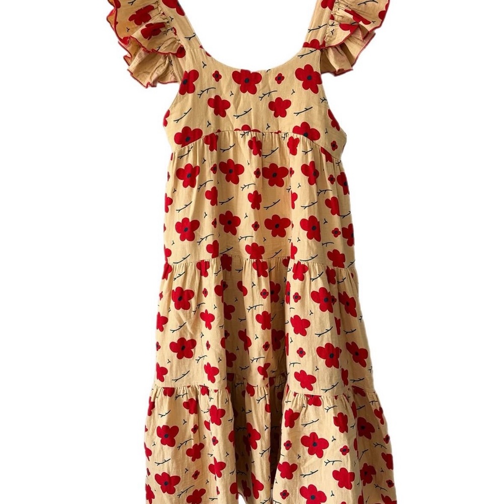 Floral Ruffle Sleeve Dress